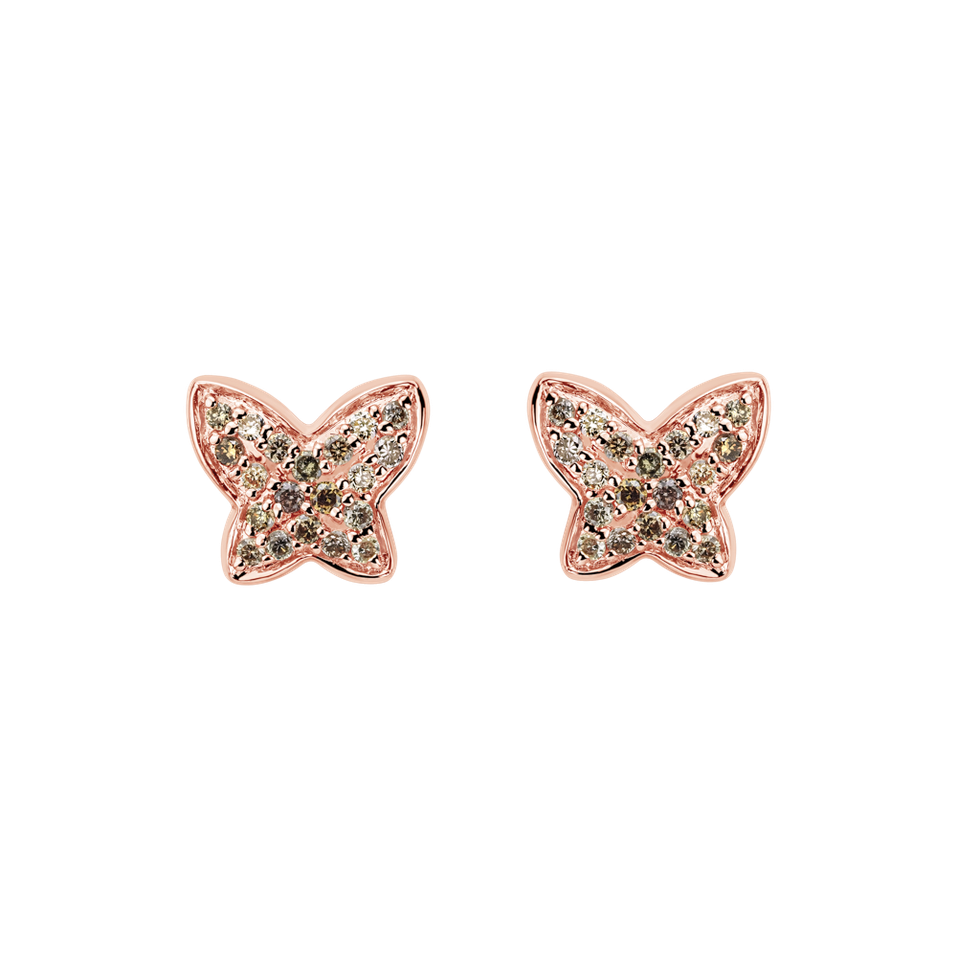 Náušnice s diamanty Amazing Butterfly