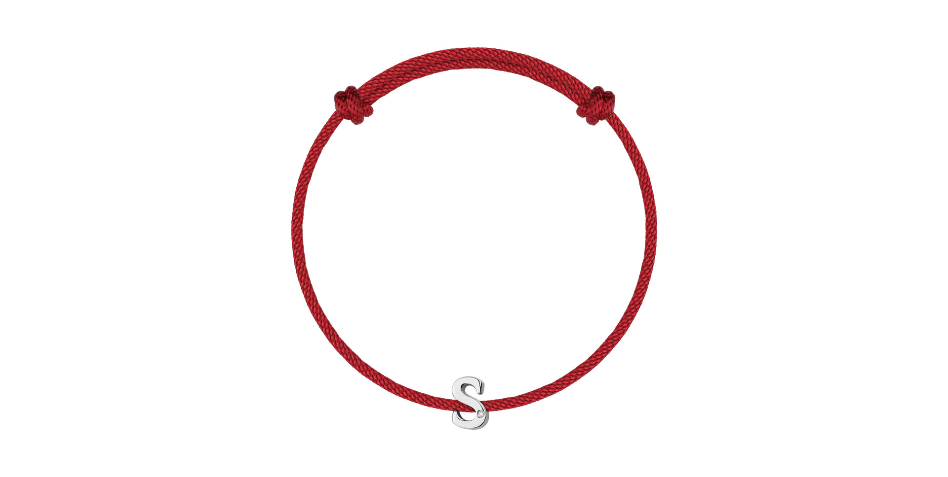 Náramek s diamantem a šňůrkou Flat Line S