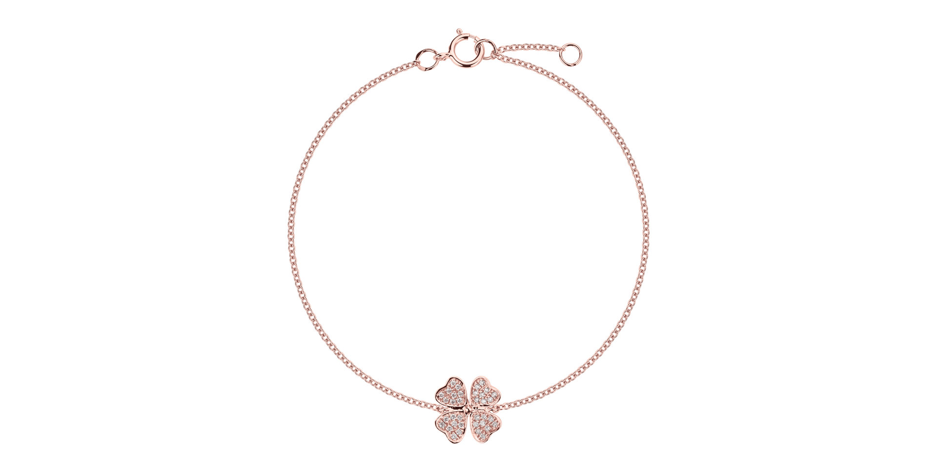 Náramek s diamanty Four Leaf Clover