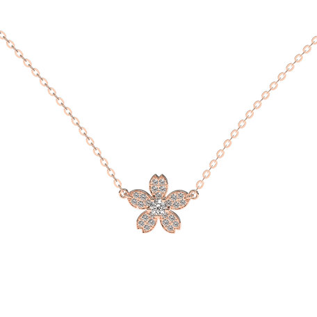 Náhrdelník s diamanty Flower