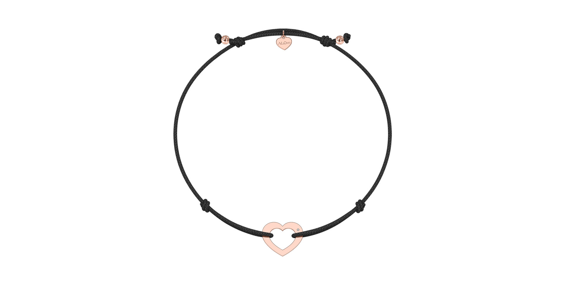 Diamantový náramek se šňůrkou Love