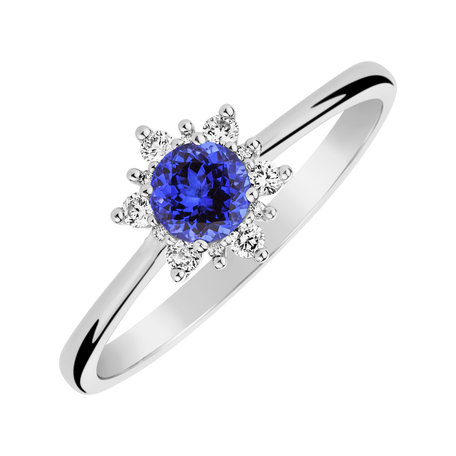 Prsten s diamanty a tanzanitem Glowing Starlet