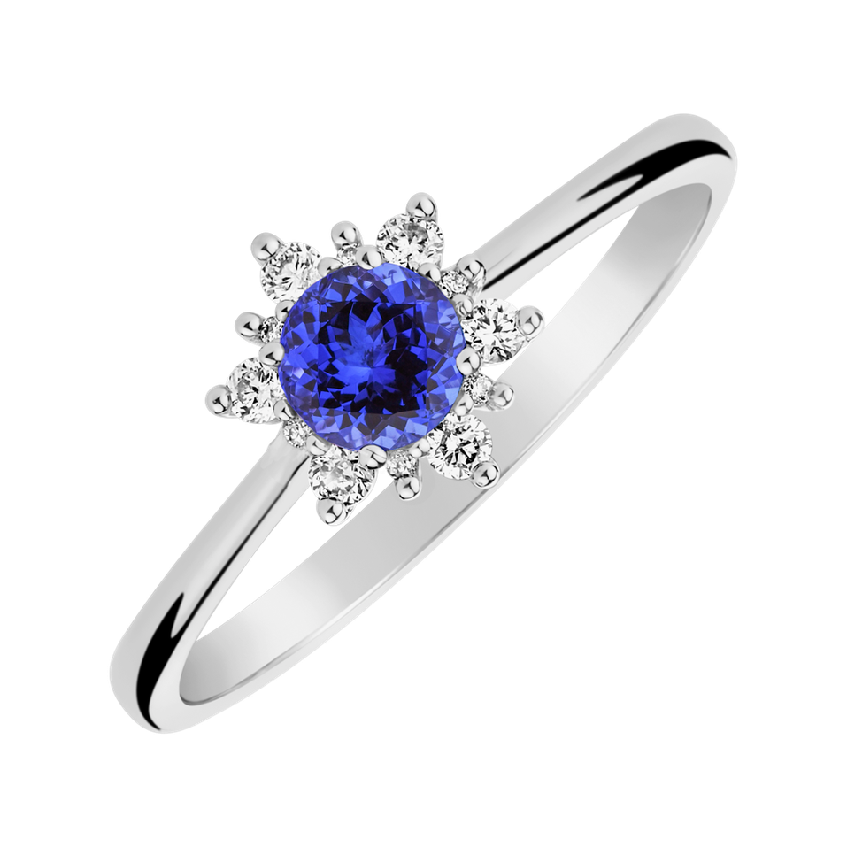 Prsten s diamanty a tanzanitem Glowing Starlet