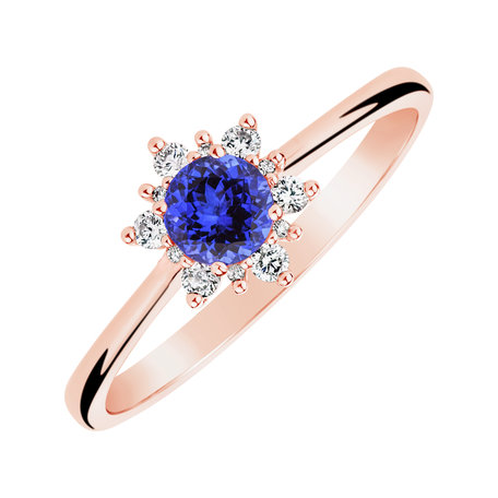 Prsten s diamanty a tanzanitem Glowing Starlet