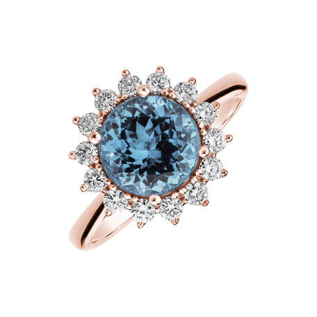 Prsten s diamanty a topazem sky Stellar Sun
