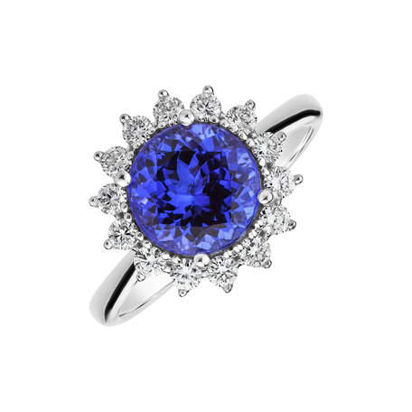 Prsten s diamanty a tanzanitem Stellar Sun