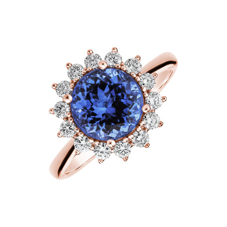 Prsten s diamanty a tanzanitem Stellar Sun