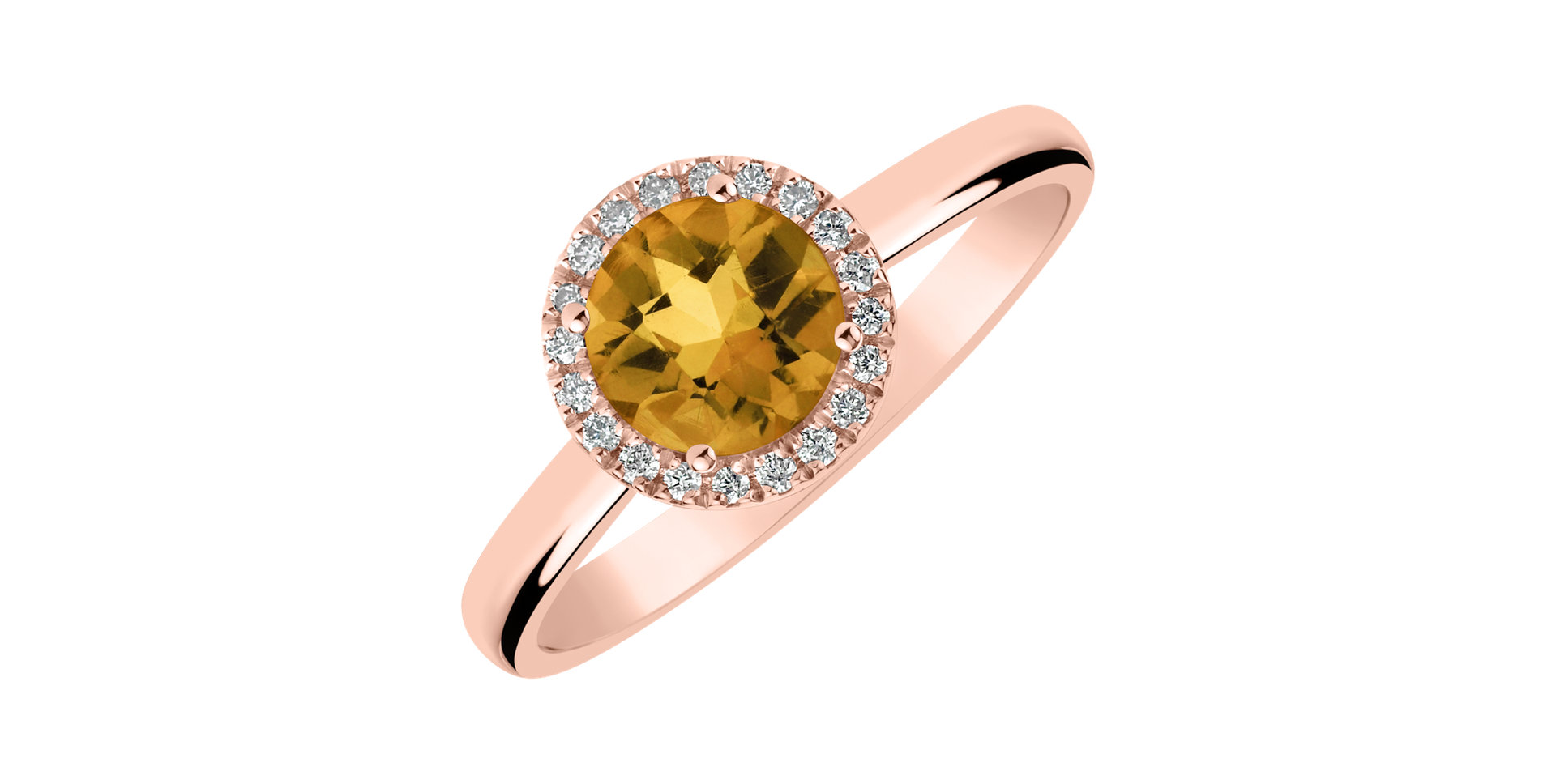 Prsten s diamanty a citrínem Bonbon