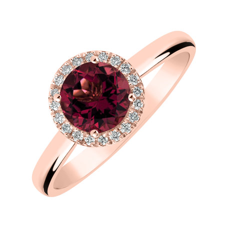 Prsten s rhodolitem a diamanty Bonbon