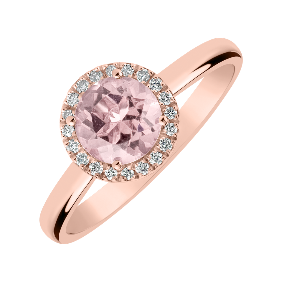Prsten s růženínem a diamanty Bonbon