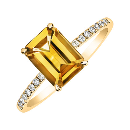 Prsten s diamanty a citrínem Perfect Promise