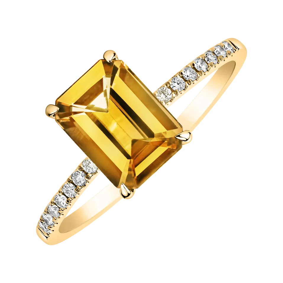 Prsten s diamanty a citrínem Perfect Promise
