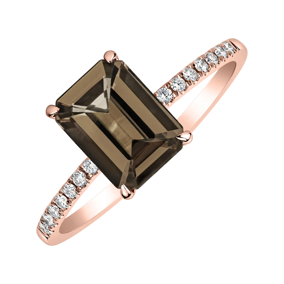 Prsten s diamanty a smoky quartzem Perfect Promise