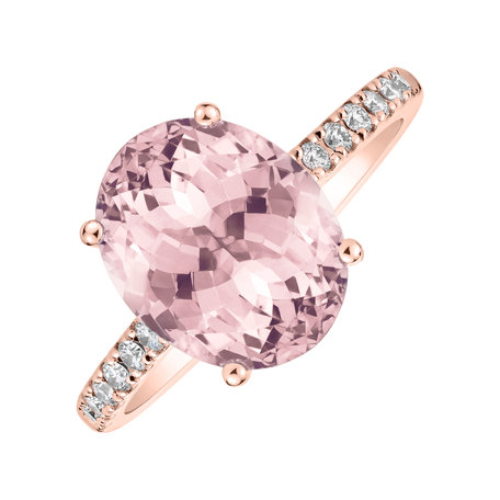 Prsten s diamanty a růženínem Playful Glamour