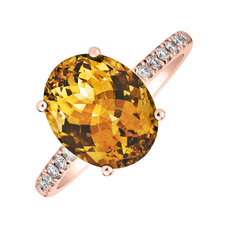 Prsten s diamanty a citrínem Playful Glamour