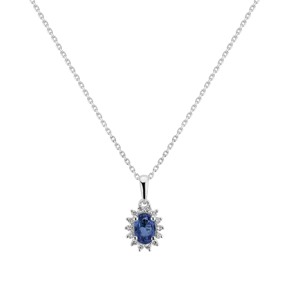 Přívěsek se safírem a diamanty Princess