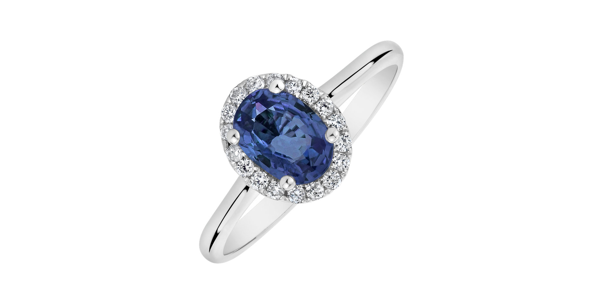 Prsten s diamanty a safírem Princess