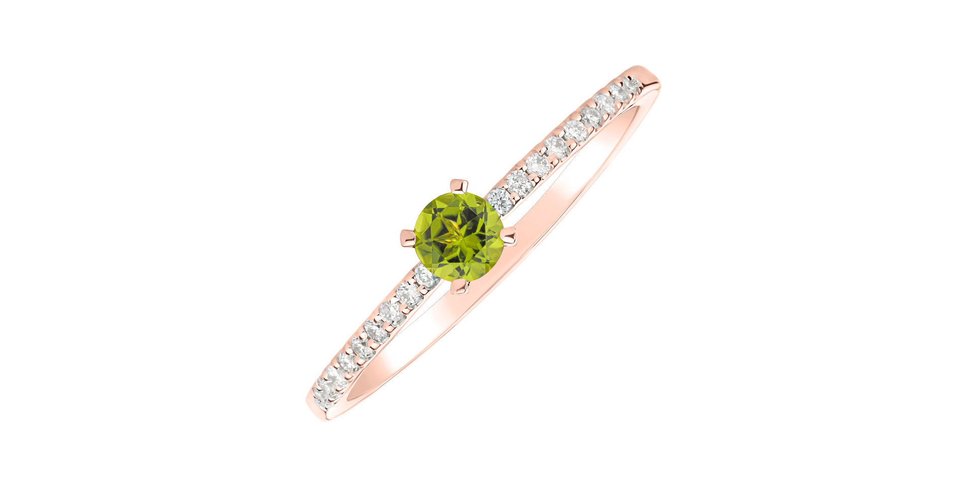 Prsten s peridotem a diamanty Gem Simplicity