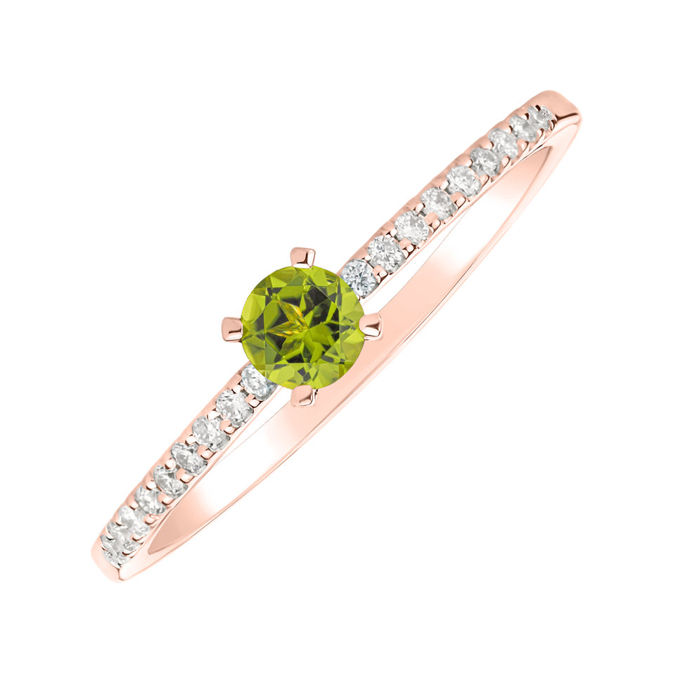 Prsten s peridotem a diamanty Gem Simplicity