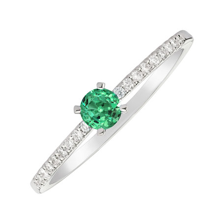 Prsten s diamanty a smaragdem Gem Simplicity