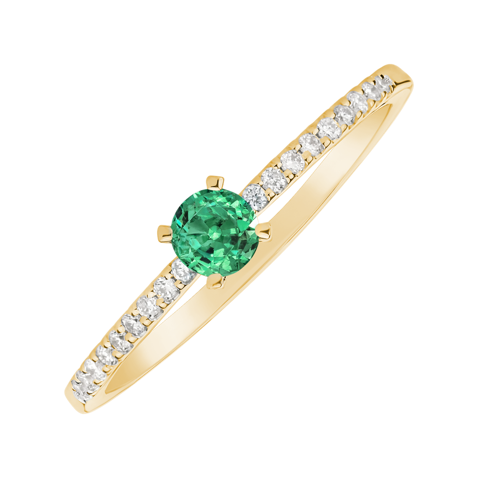 Prsten se smaragdem a diamanty Gem Simplicity