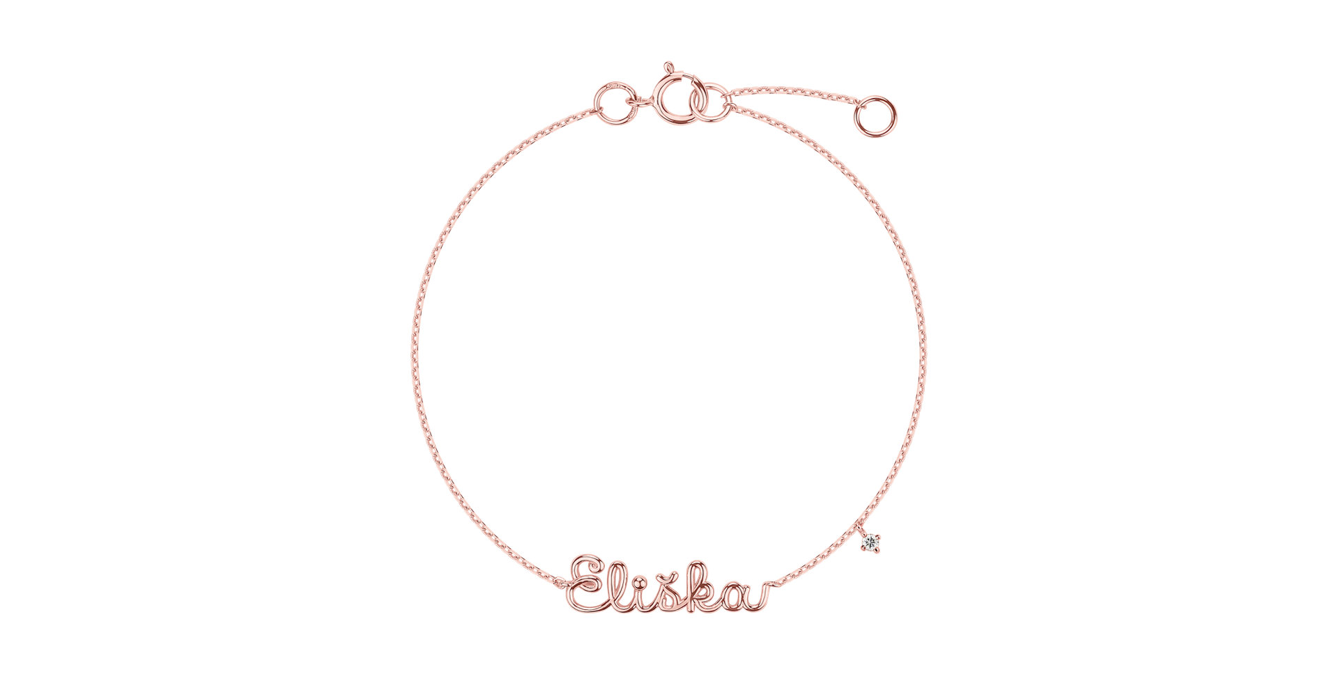 Náramek s diamantem Curly Name