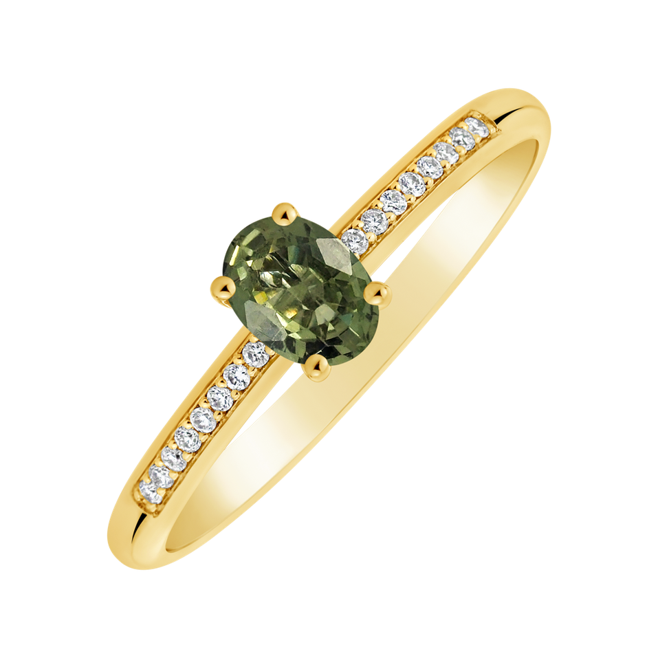 Prsten s diamanty a safírem Princess