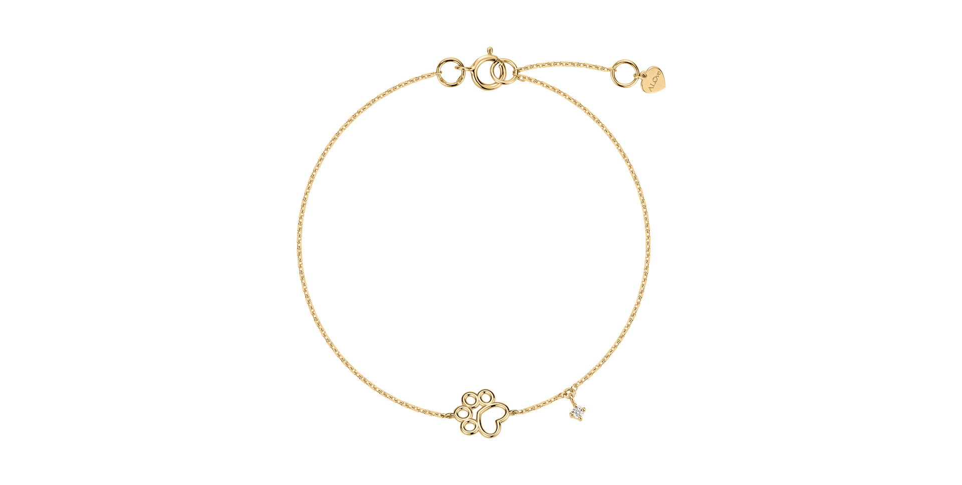 Náramek s diamantem Lovely Paw