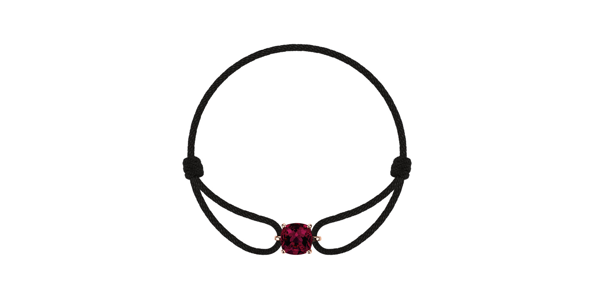 Náramek se šnůrkou a rhodolitem Faith