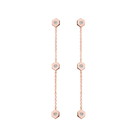 Náušnice s diamanty HexaTriplet