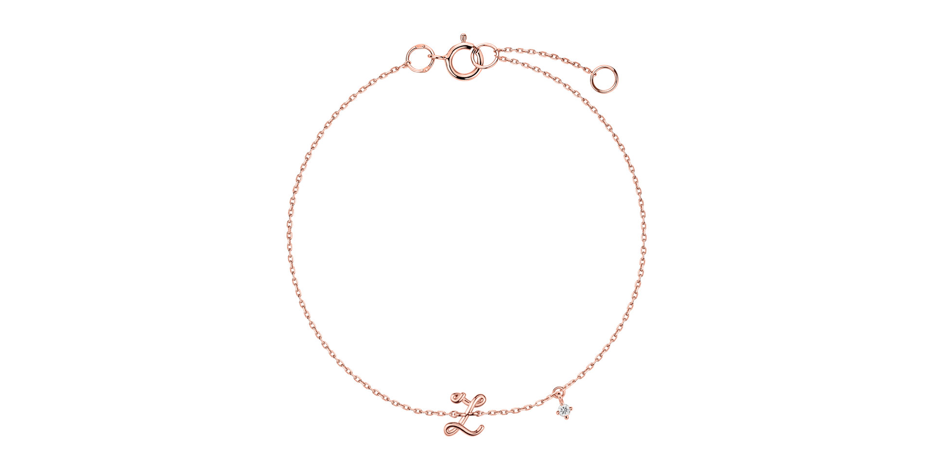 Náramek s diamantem Curly Letter Z