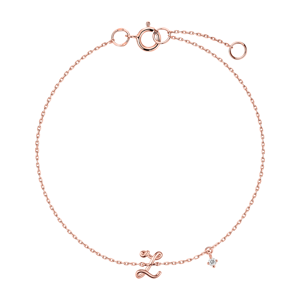 Náramek s diamantem Curly Letter Z