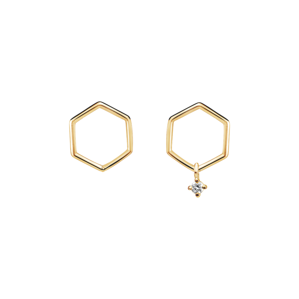 Náušnice s diamantem Hexapolygon