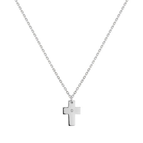 Náhrdelník s diamantem Cross of Romanticism