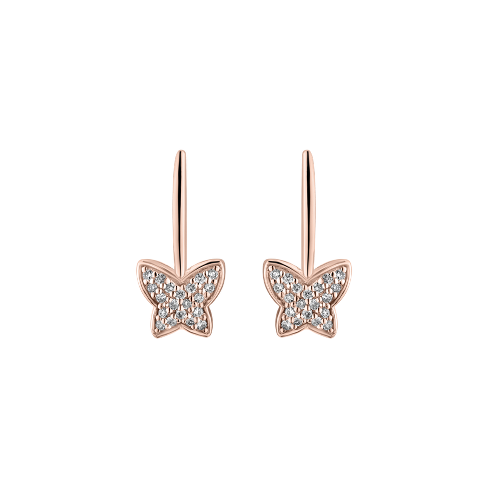 Náušnice s diamanty Sparkle Butterfly