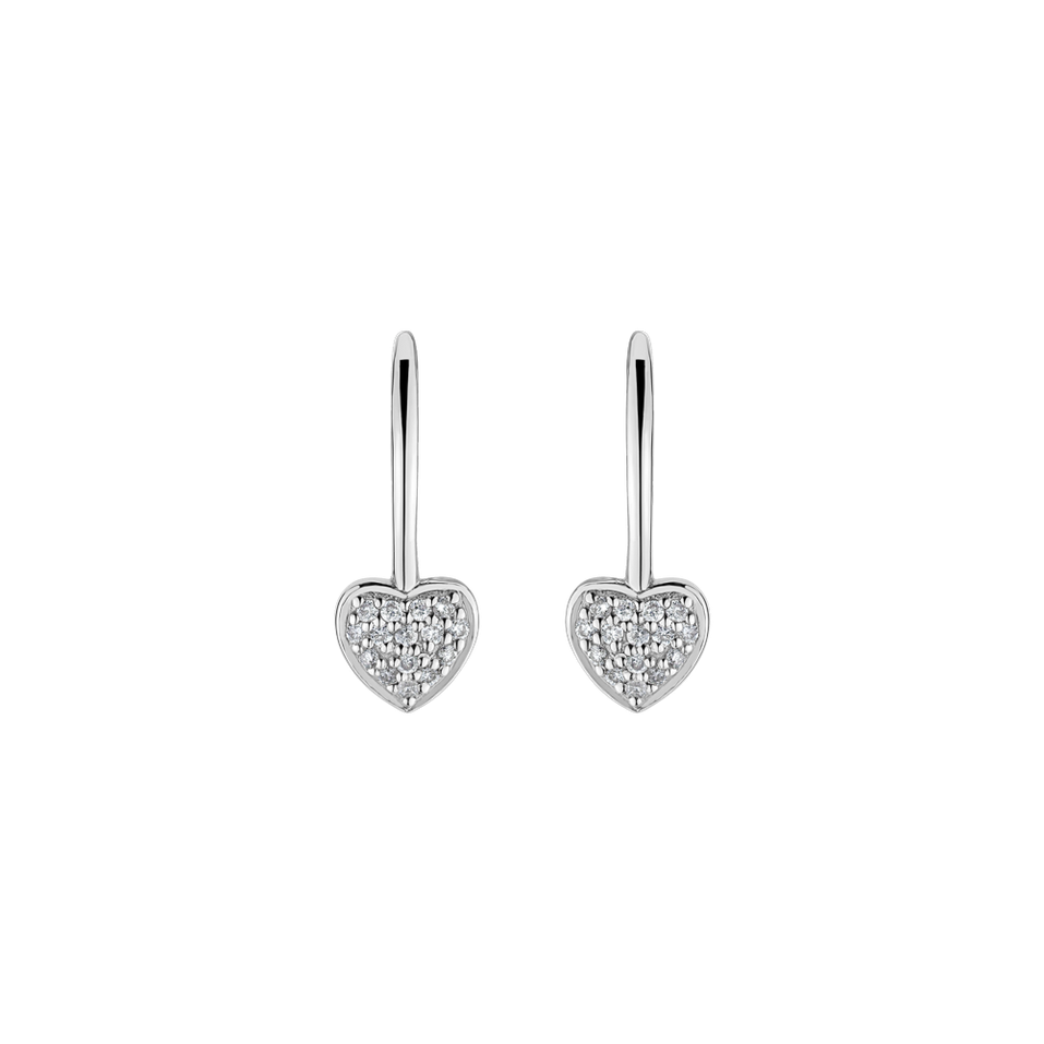 Náušnice s diamanty Sparkle Heart