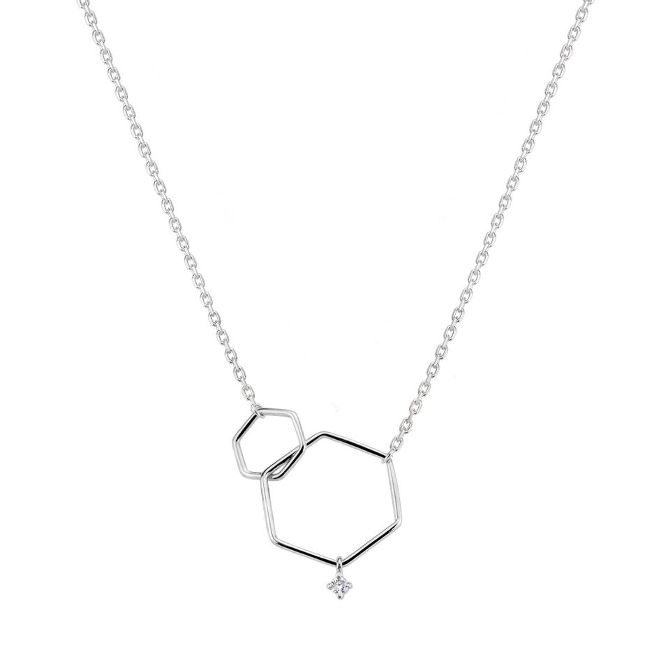 Náhrdelník s diamantem Hexagon Harmony