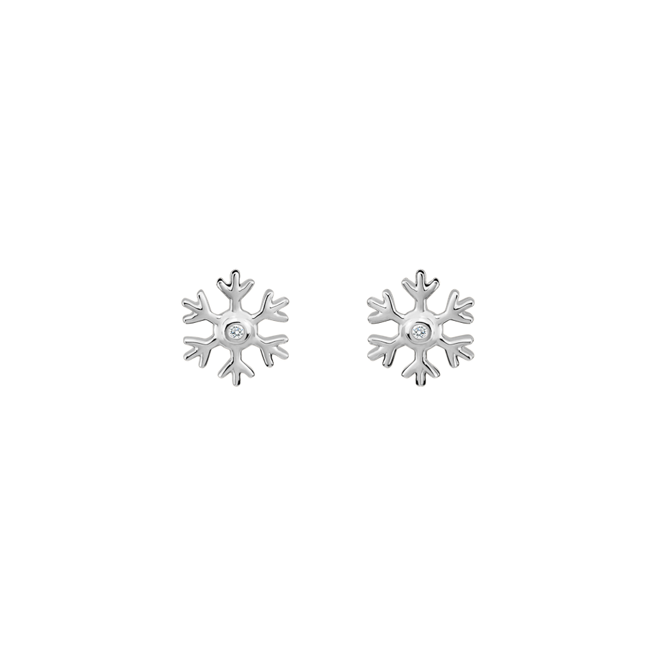 Náušnice s diamantem Snowfall Sparkle