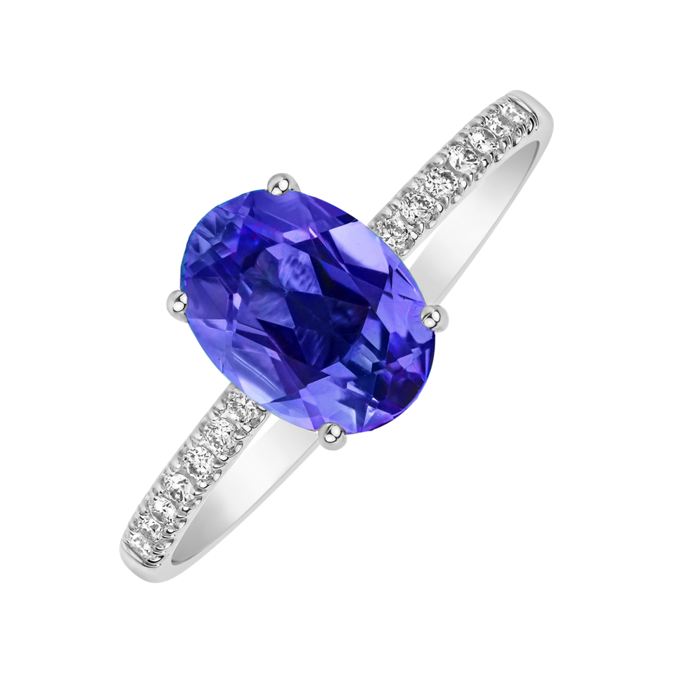 Prsten s diamanty a tanzanitem Touch of Spark
