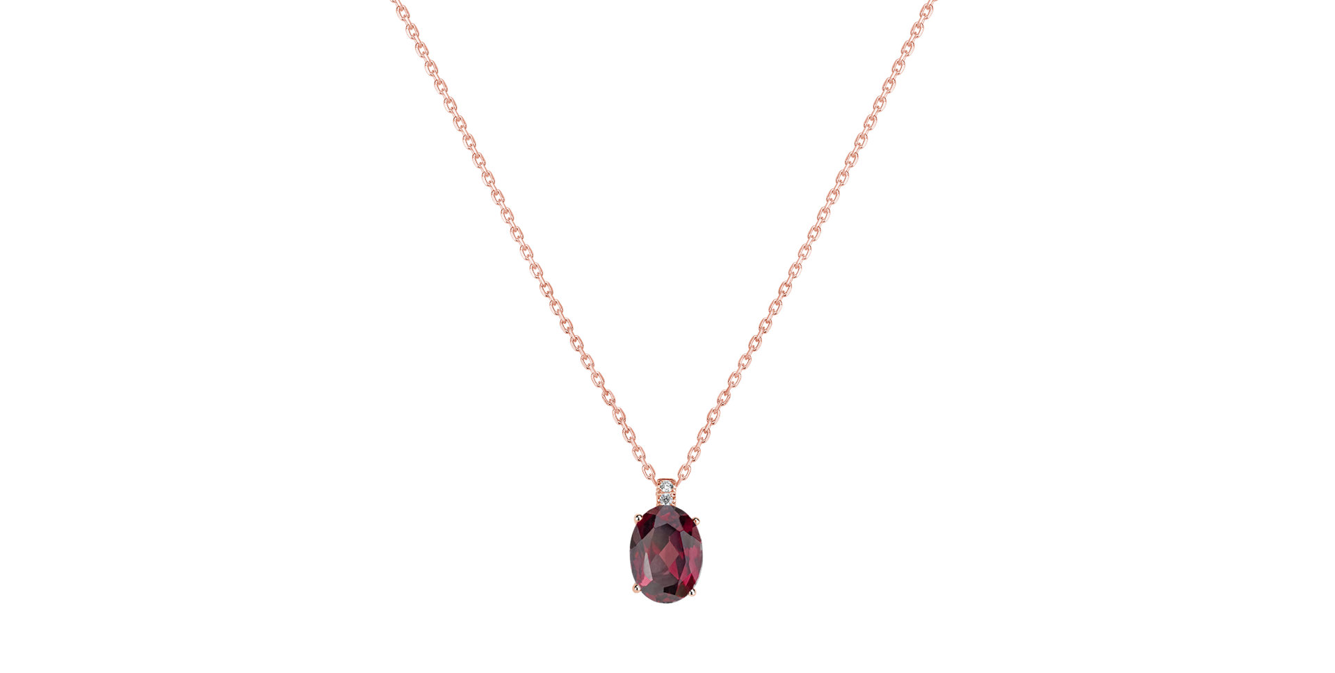 Náhrdelník s diamanty a rhodolitem Aurora