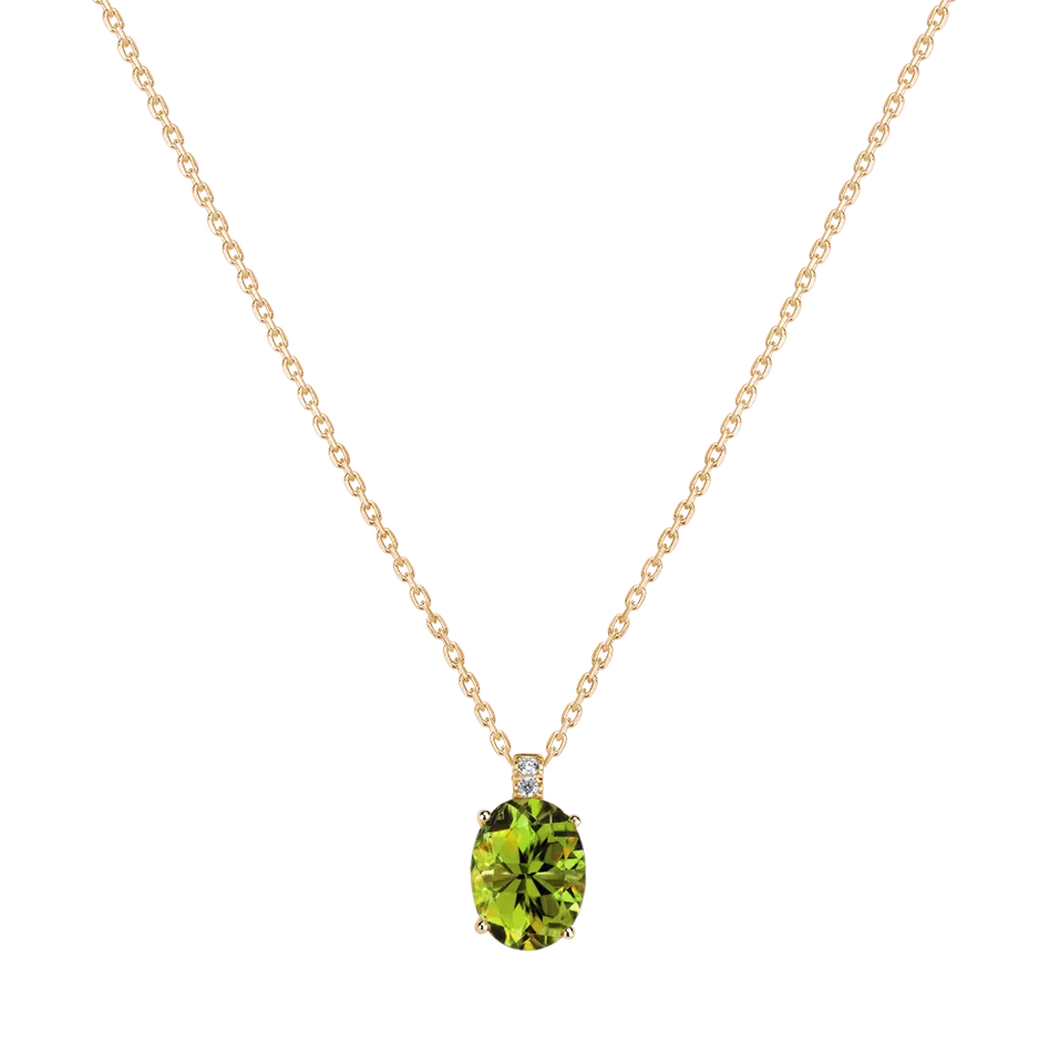 Náhrdelník s diamanty a peridotem Aurora