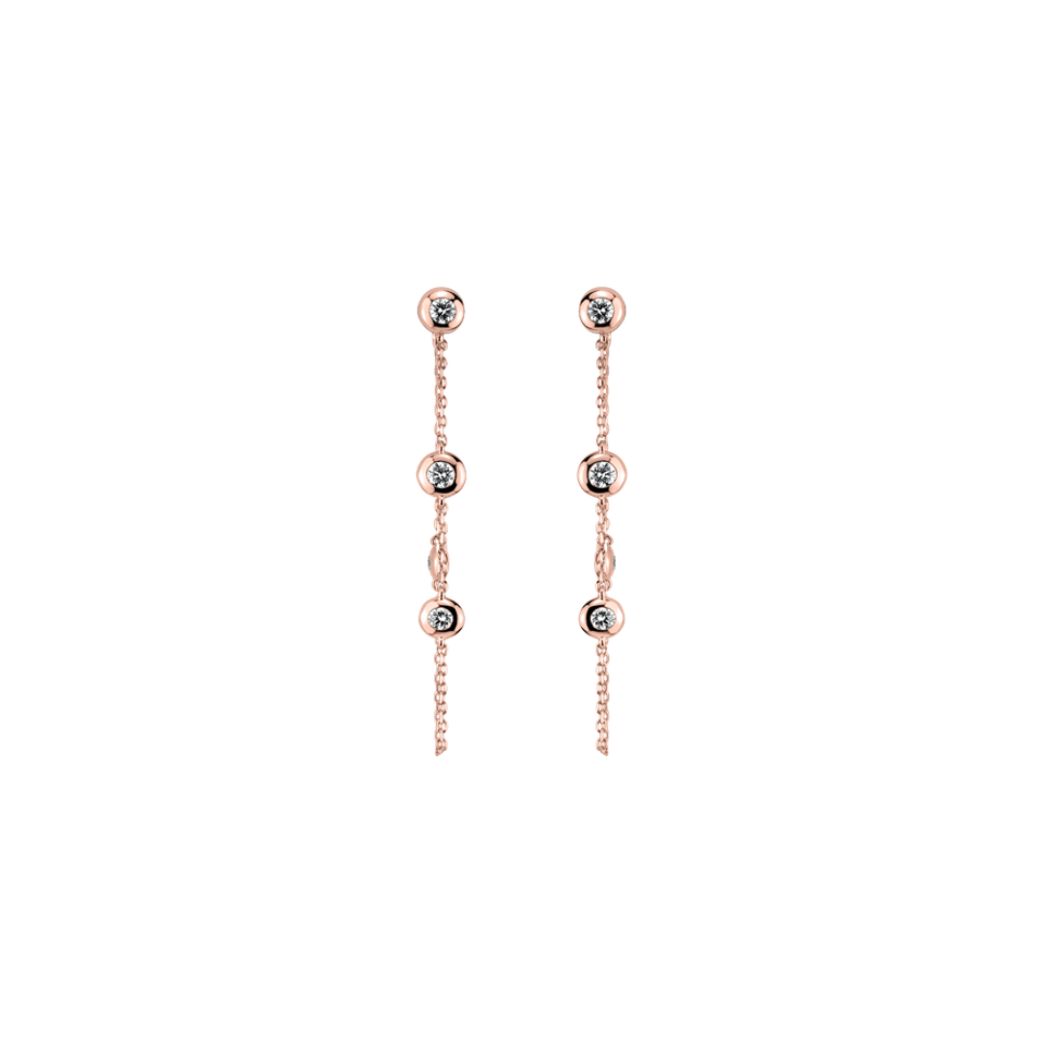 Náušnice s diamanty Dots Watterfall