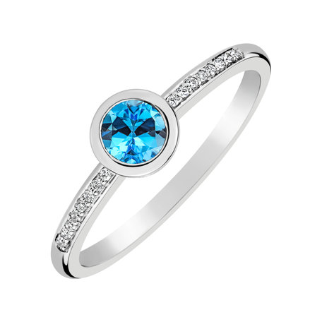 Prsten s diamanty a topazem Regal Sparkle