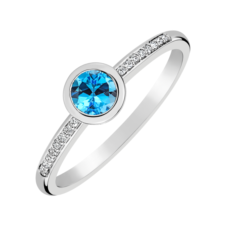 Prsten s diamanty a topazem Regal Sparkle