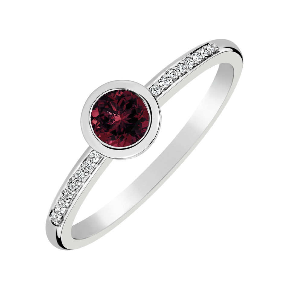 Prsten s diamanty a rhodolitem Regal Sparkle