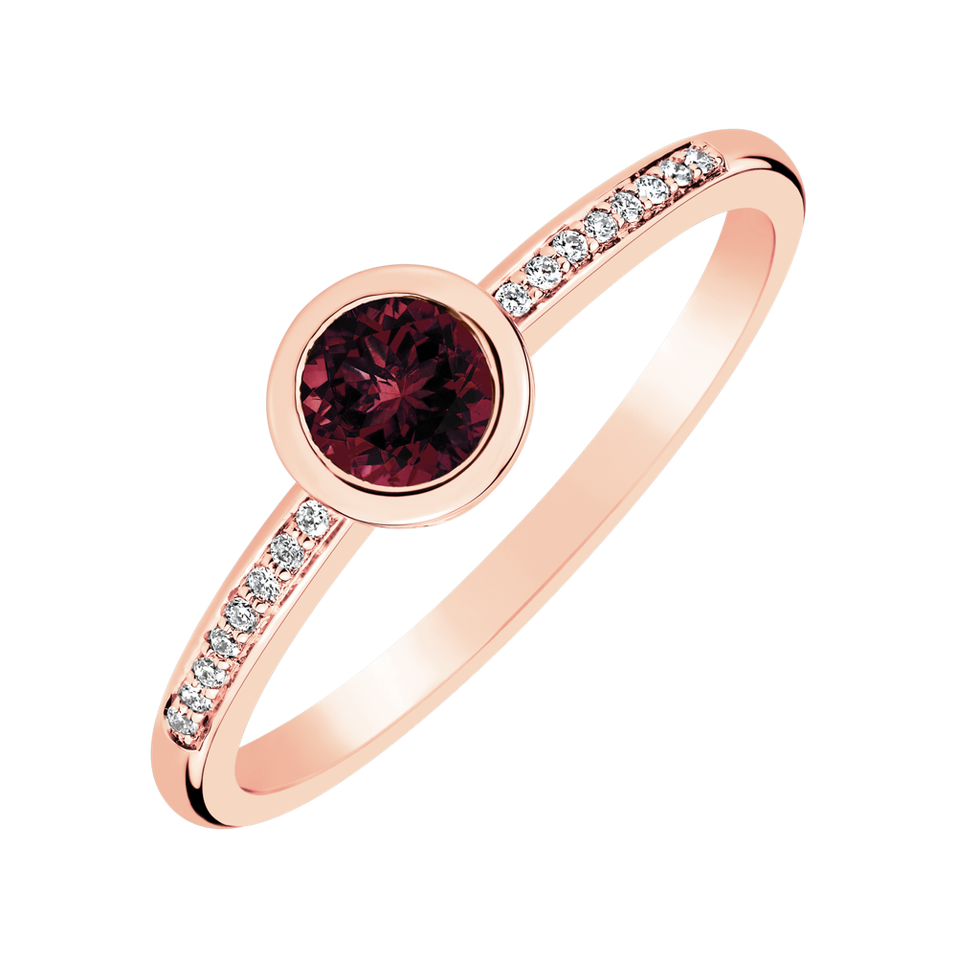 Prsten s diamanty a rhodolitem Regal Sparkle