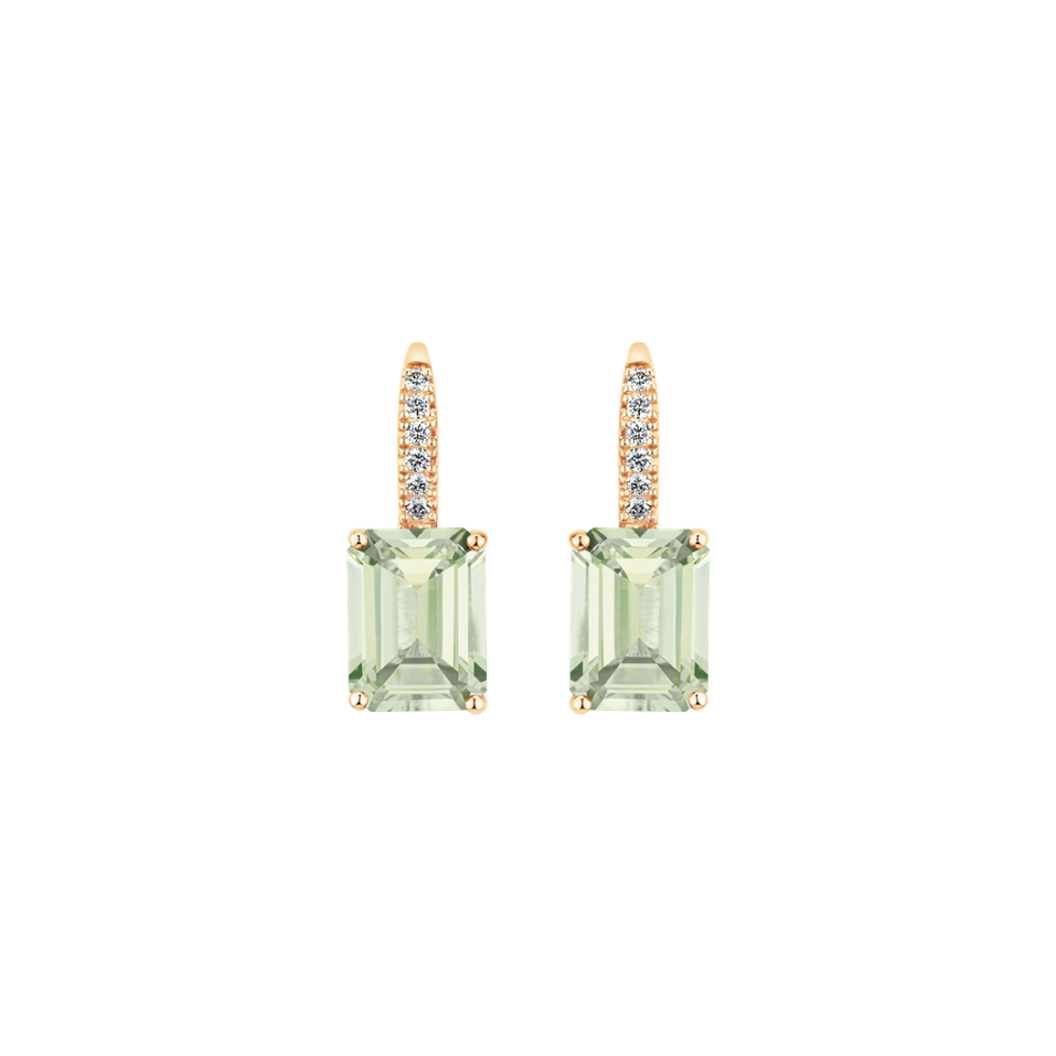 Náušnice s diamanty a ametystem Mireth