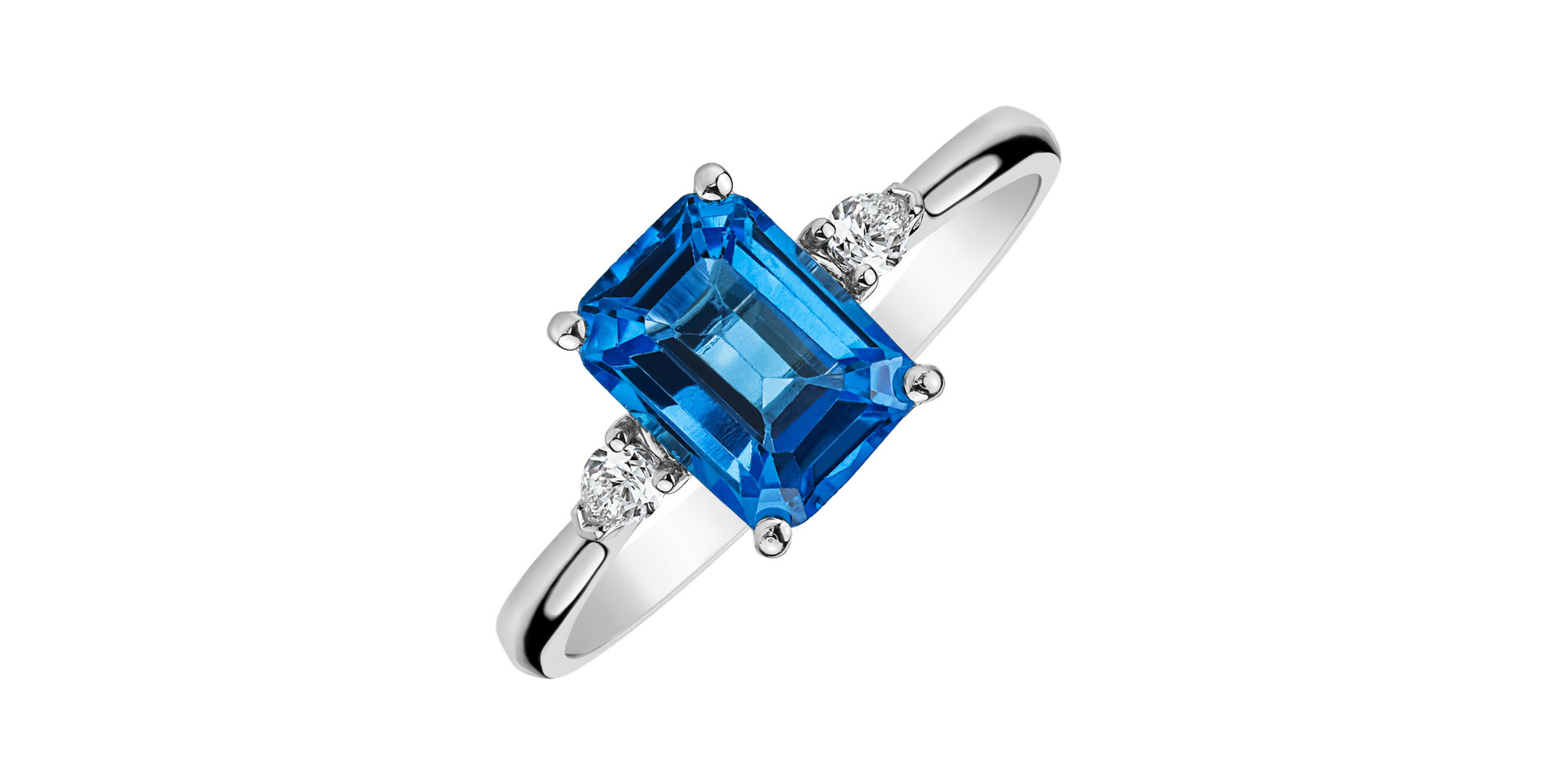 Prsten s diamanty a topazem Royal Anne