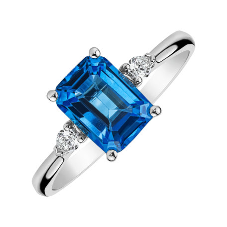 Prsten s diamanty a topazem Royal Anne