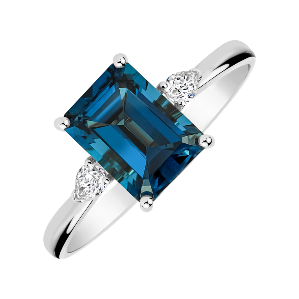 Prsten s diamanty a topazem Royal Anne